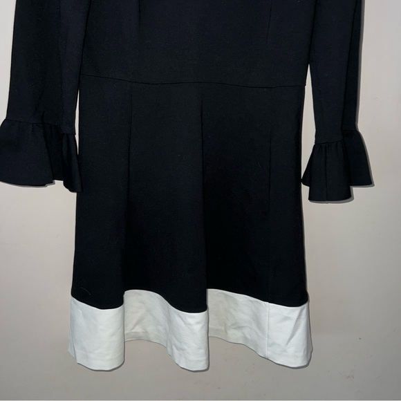 Kate Spade Black White Colorblock Bell Sleeve Ponte Dress Women’s Size Medium - Picture 3 of 10